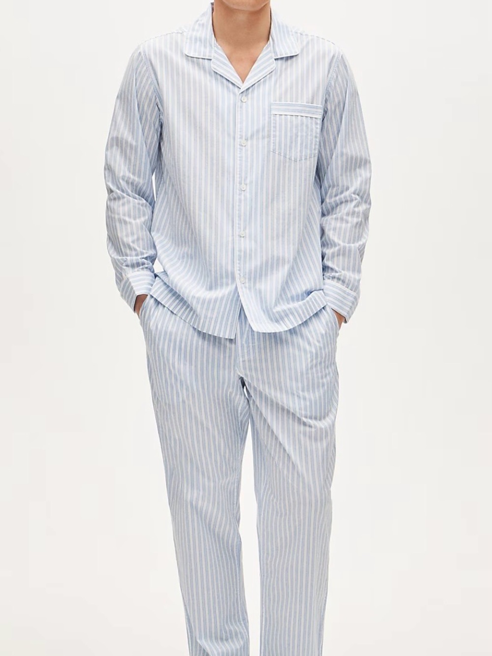 J. Crew Blue and White Striped Pajama Set
